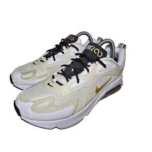 Nike Air Max 200 Womens Size 10 White Metallic Gold Running Shoes Excellent